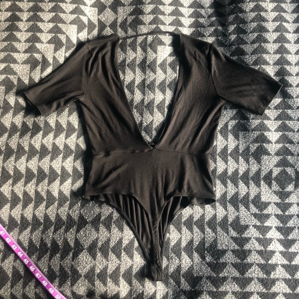 American Apparel Ribbed Bodysuit - Black
